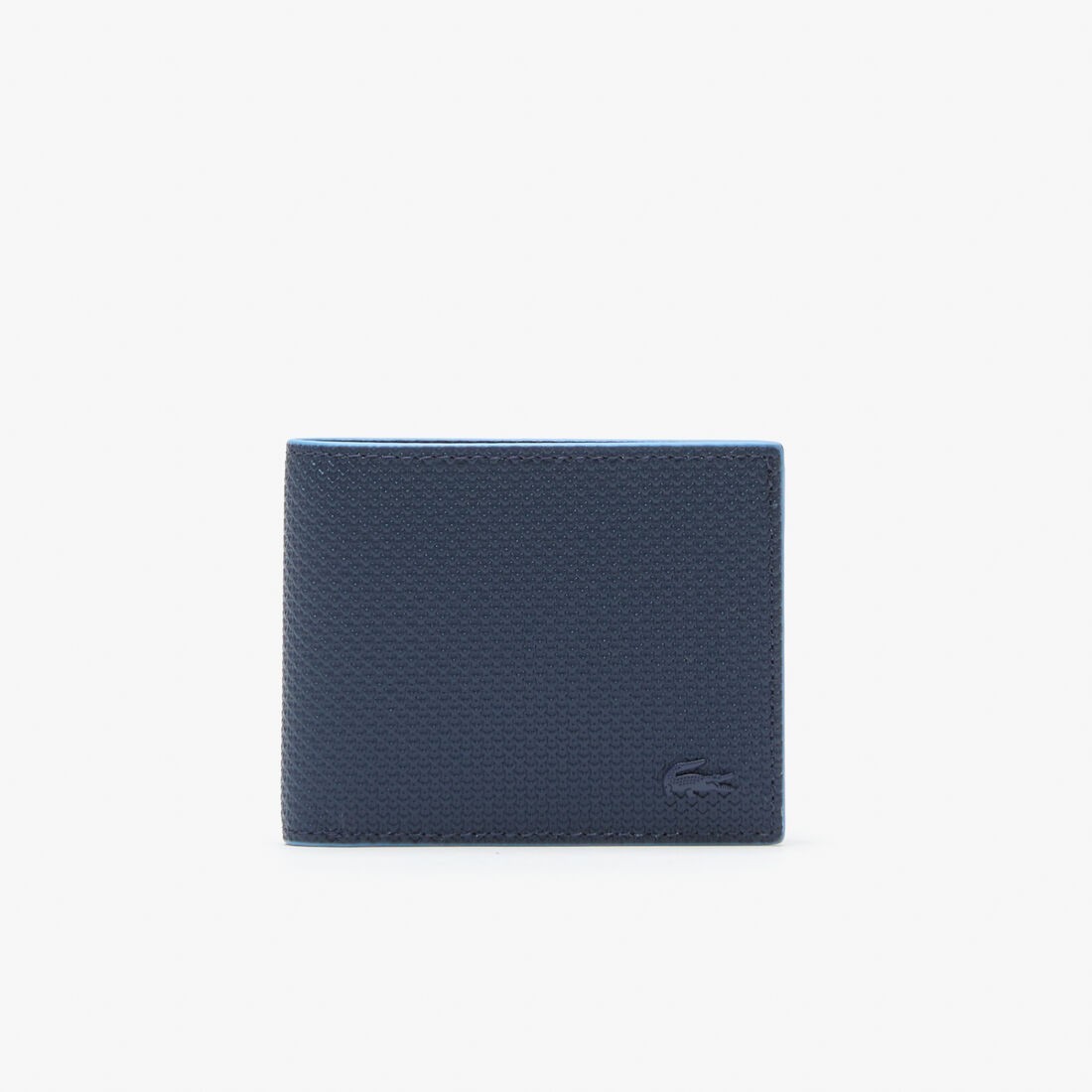 Lacoste Chantaco Piqué Leather 3 Card Men's Wallets Blue | 832-PHURND