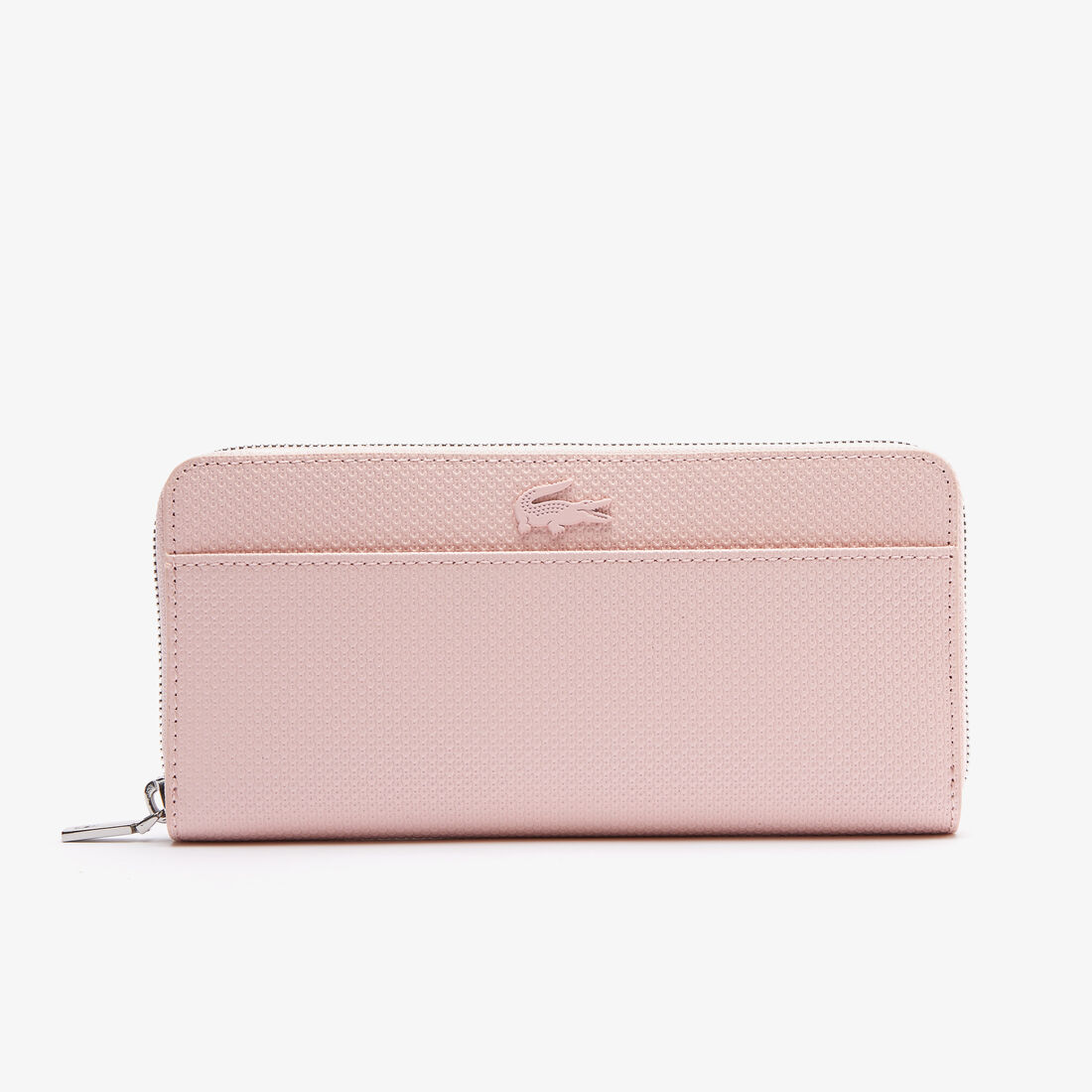 Lacoste Chantaco Zipped Piqué Leather Large Women's Wallets Pink | 248-YNVROU