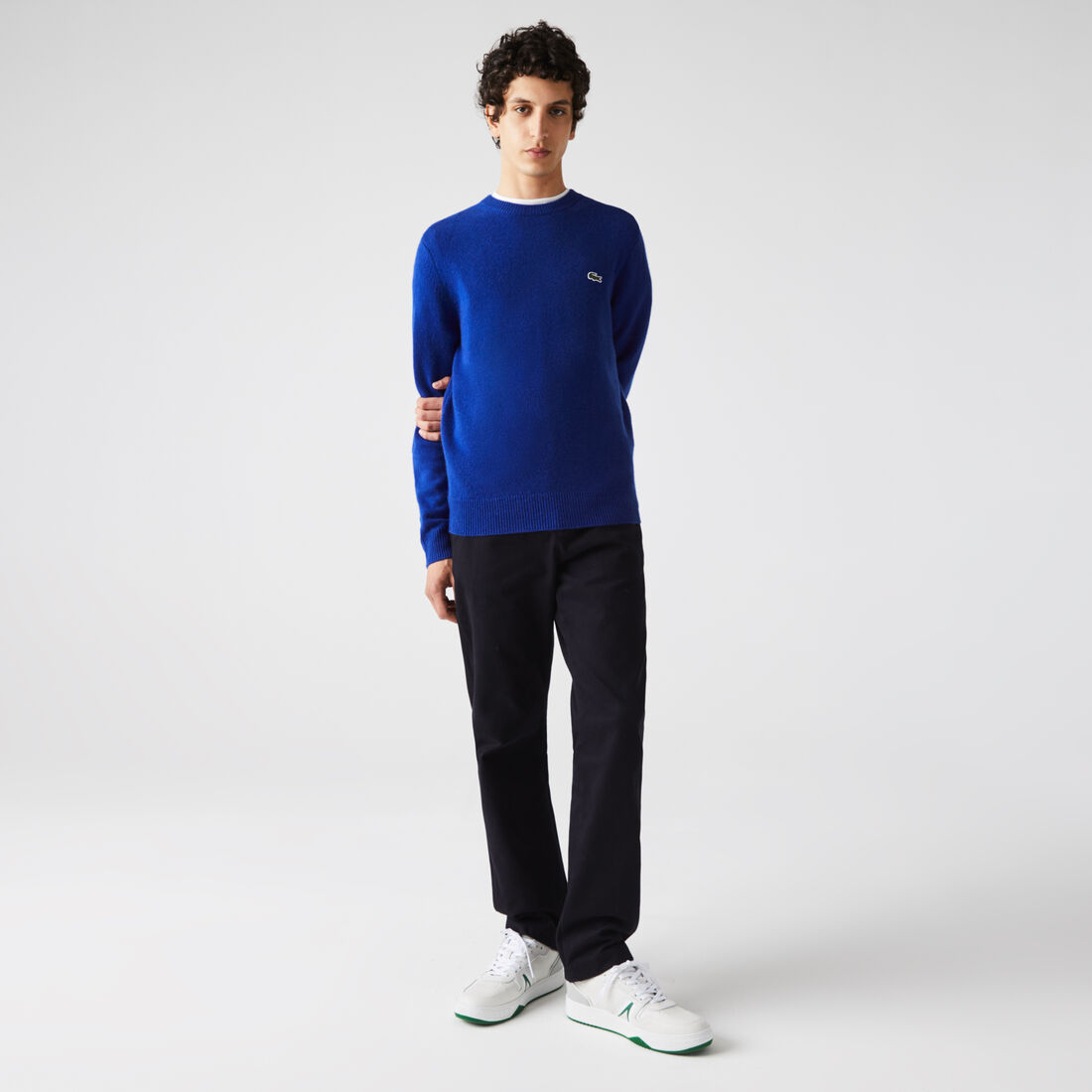 Lacoste Crew Neck Cashmere Men's Sweaters Blue | 648-LHKDJW