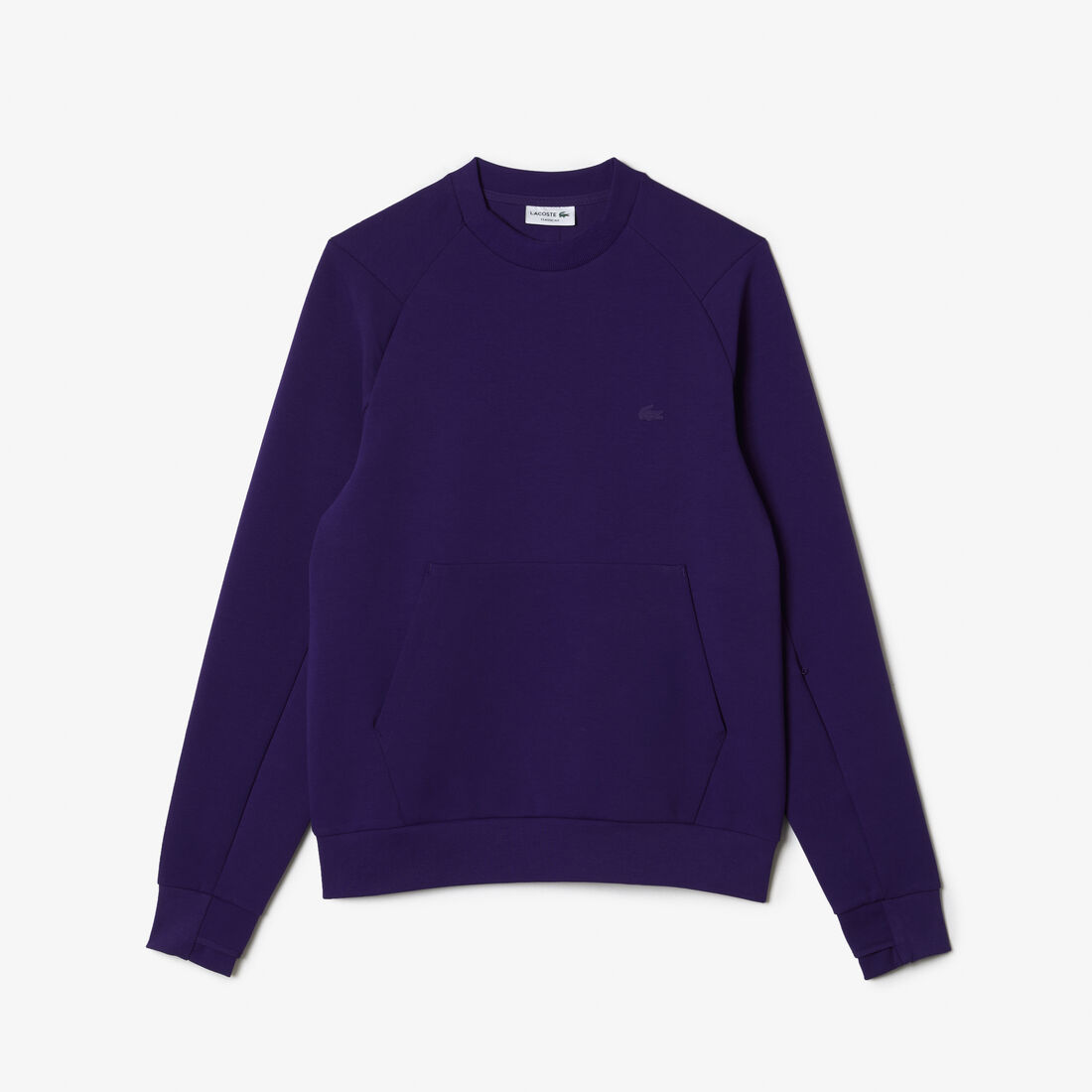 Lacoste Crew Neck Kangaroo Pocket Cotton Blend Men's Sweatshirts Purple | 180-NYCZSX