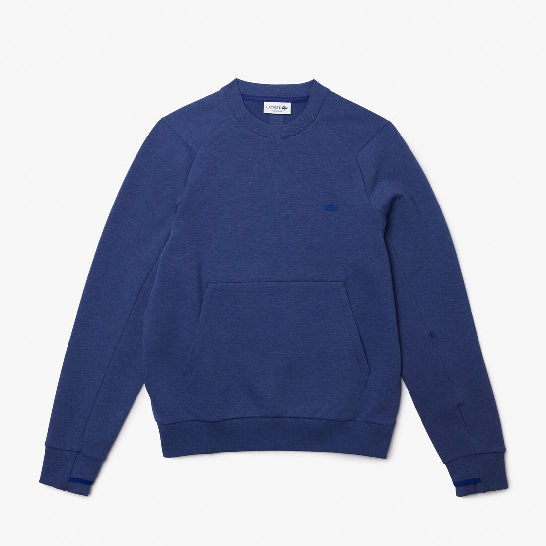 Lacoste Crew Neck Kangaroo Pocket Cotton Blend Men's Sweatshirts Blue | 273-XWRQBY