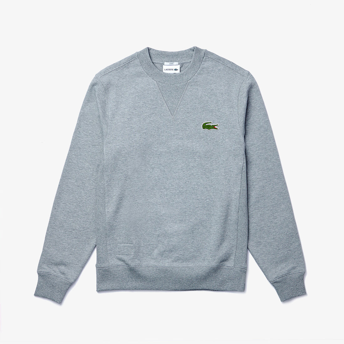 Lacoste Crew Neck Organic Cotton Fleece Women's Sweatshirts Grey | 348-UQHEDR