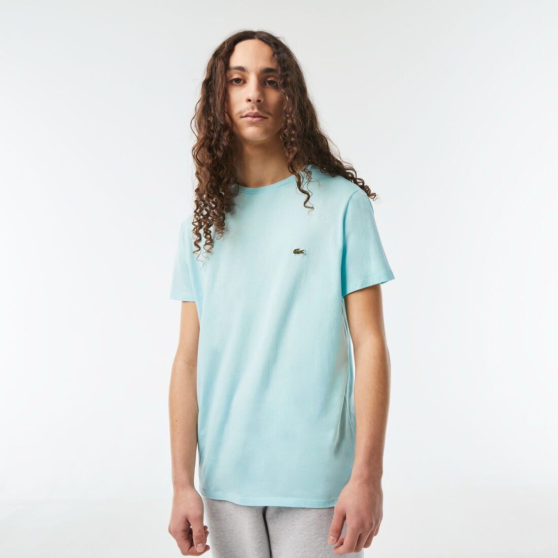 Lacoste Crew Neck Pima Cotton Jersey Men's T Shirts Light Green | 042-QBINFT