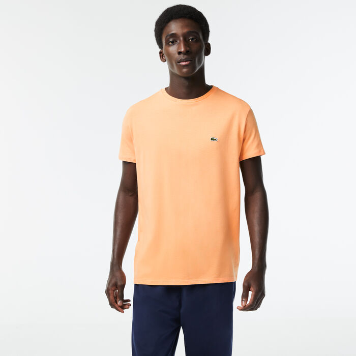 Lacoste Crew Neck Pima Cotton Jersey Men's T Shirts Light Orange | 269-QWGLJO