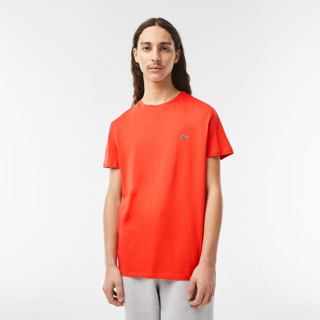 Lacoste Crew Neck Pima Cotton Jersey Men's T Shirts Orange | 352-MDRTUP