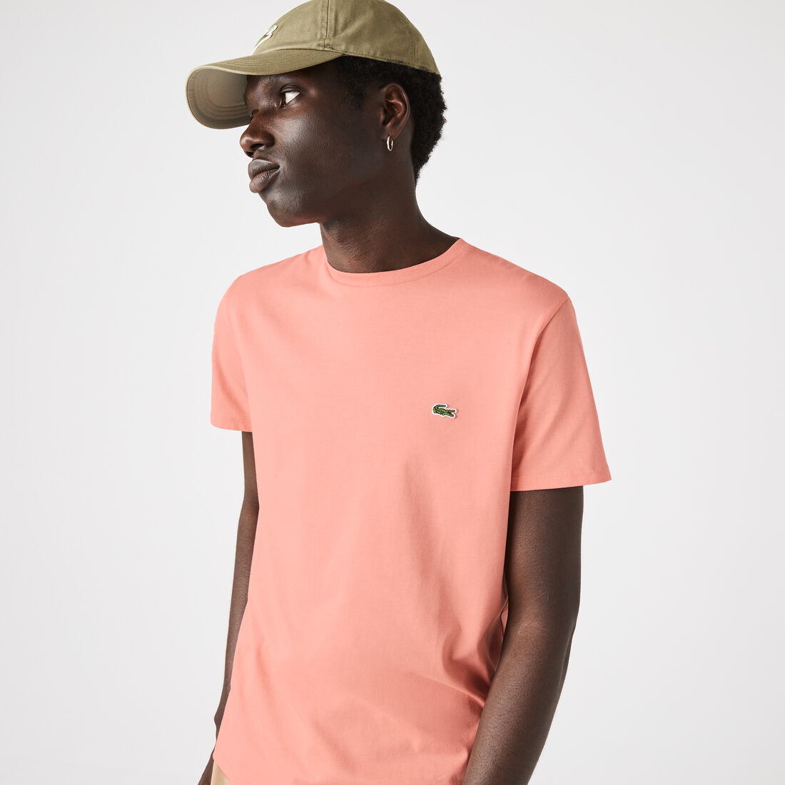 Lacoste Crew Neck Pima Cotton Jersey Men's T Shirts Pink | 842-YXBVUO