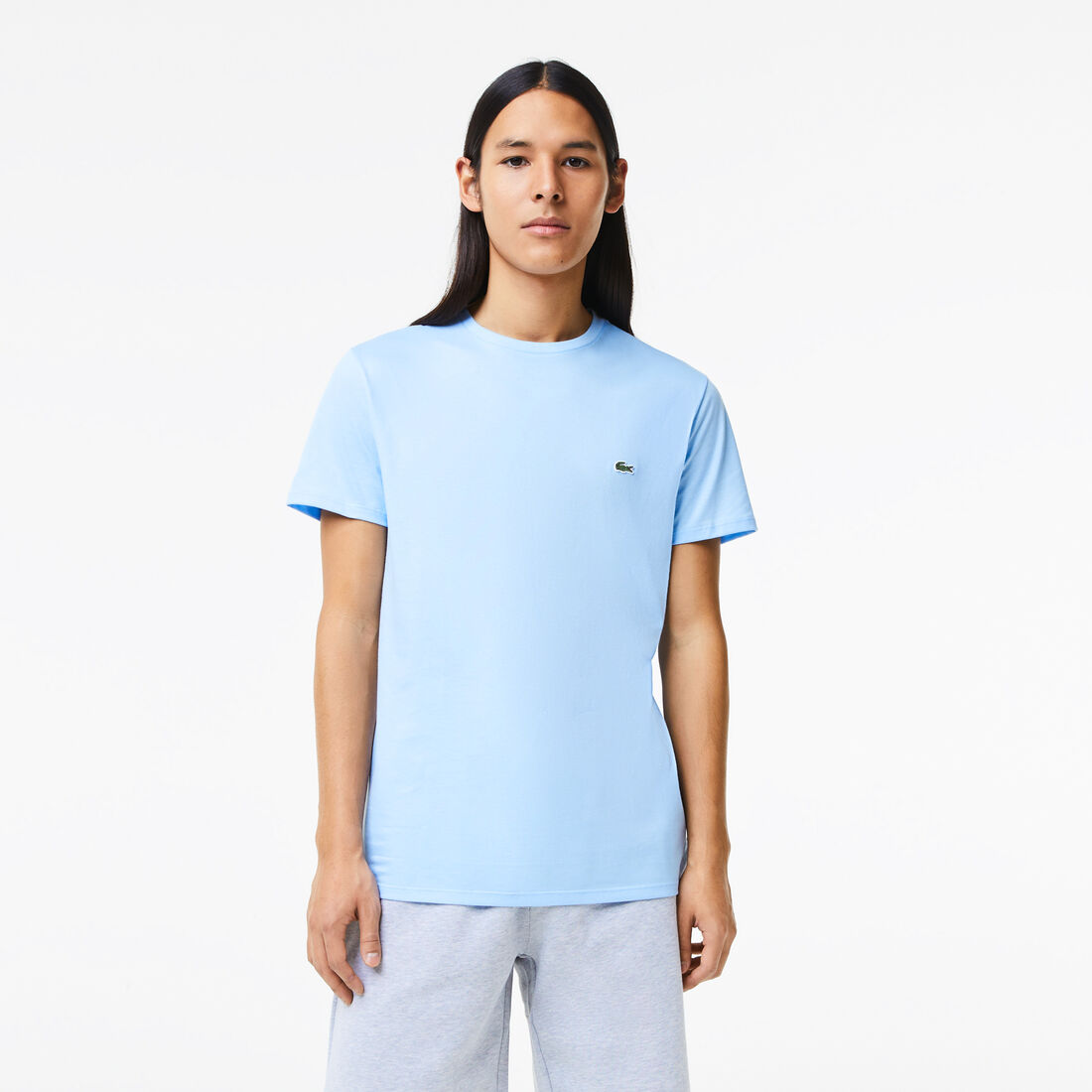 Lacoste Crew Neck Pima Cotton Jersey Men's T Shirts Blue | 921-SCTYWZ