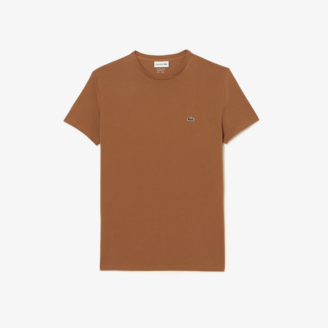 Lacoste Crew Neck Pima Cotton Jersey Men's T Shirts Light Brown | 947-ZXYIPA