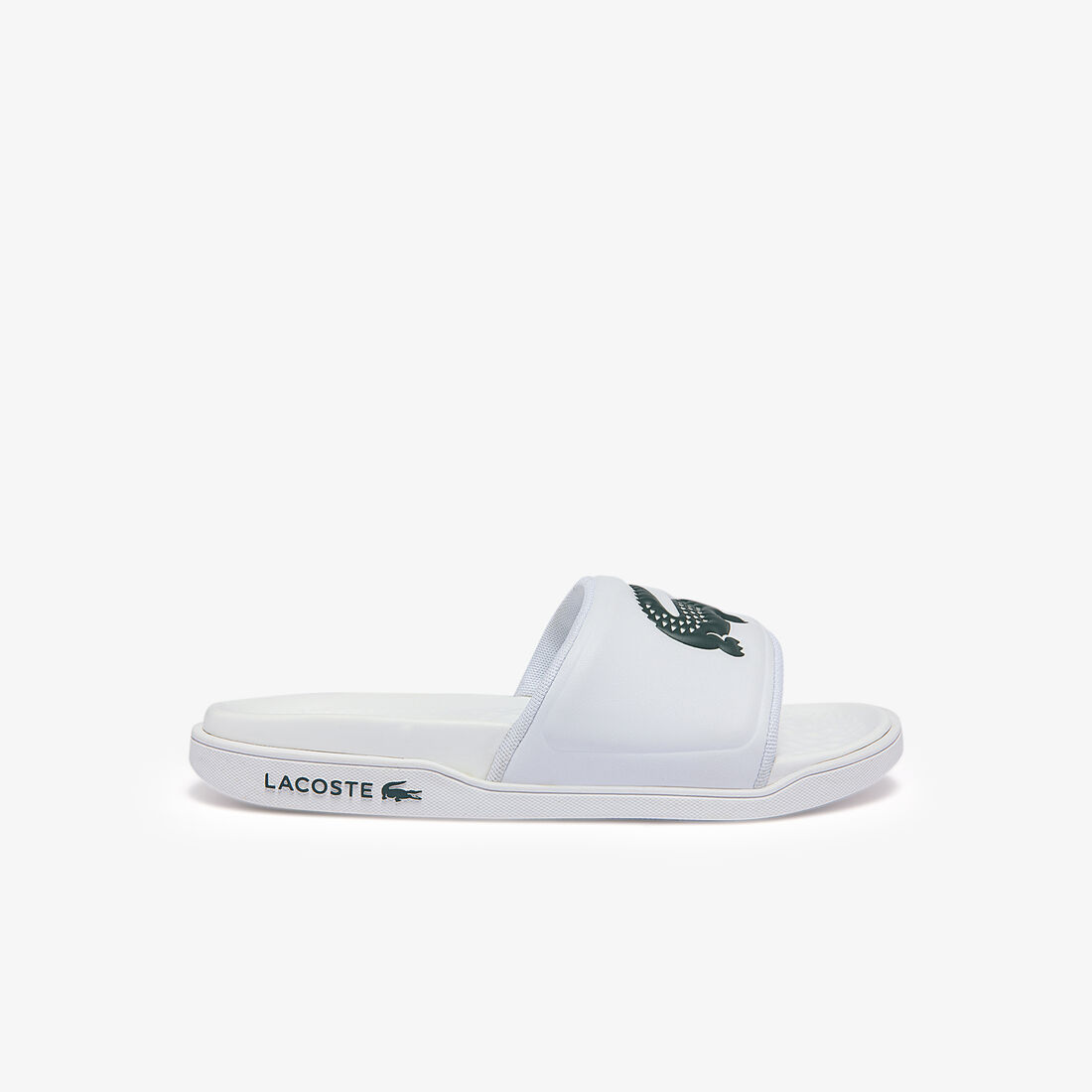 Lacoste Croco Dualiste Synthetic Logo Strap Women's Slides White | 803-BSDLHM