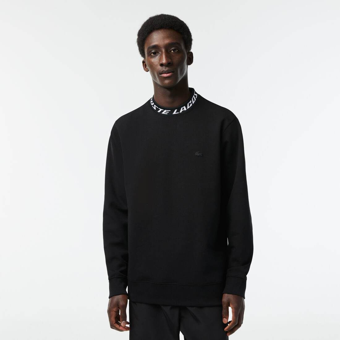 Lacoste Double Sided Logo Collar Men's Sweatshirts Black | 351-VDIRKE