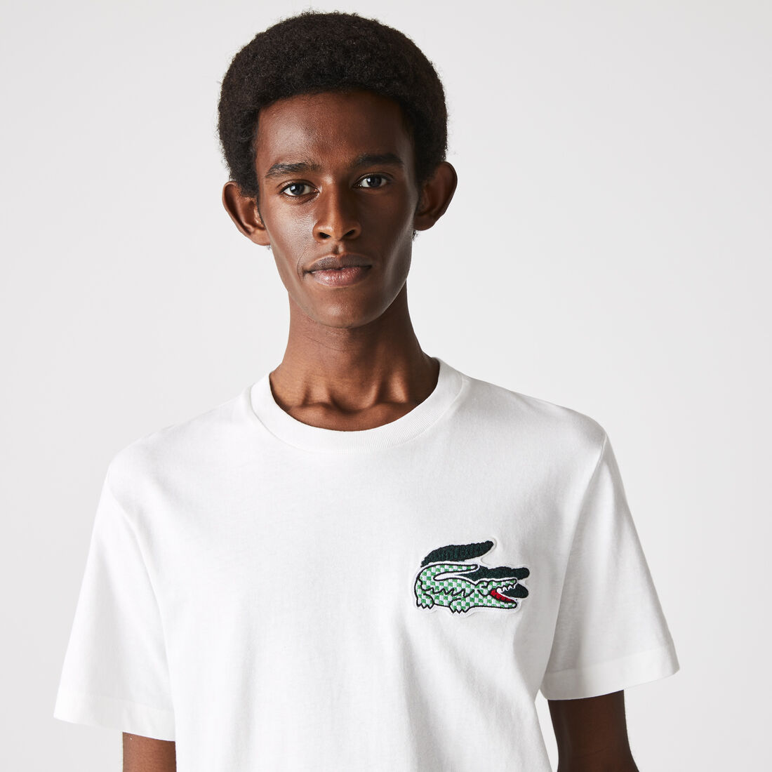 Lacoste Heritage Crocodile Badge Crew Neck Cotton Men's T Shirts White | 832-FCVWXU