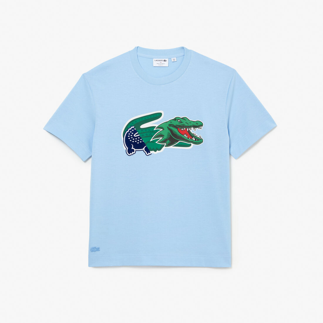 Lacoste Holiday Relaxed Fit Oversized Crocodile Men's T Shirts Blue | 468-GDRFOX