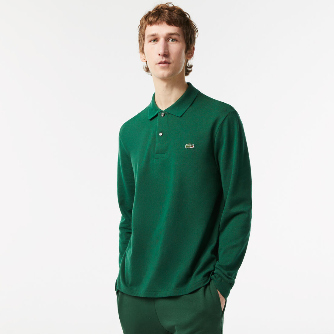 Lacoste Long-sleeve Classic Fit L.12.12 Men's Shirts Green | 029-YRLSBM