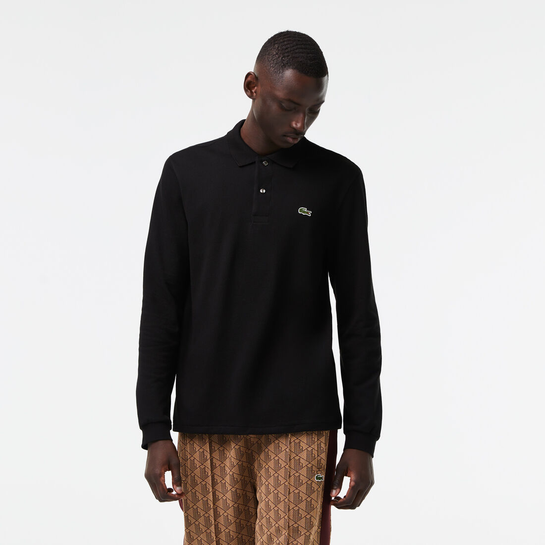 Lacoste Long-sleeve Classic Fit L.12.12 Men's Shirts Black | 641-XMGWDR