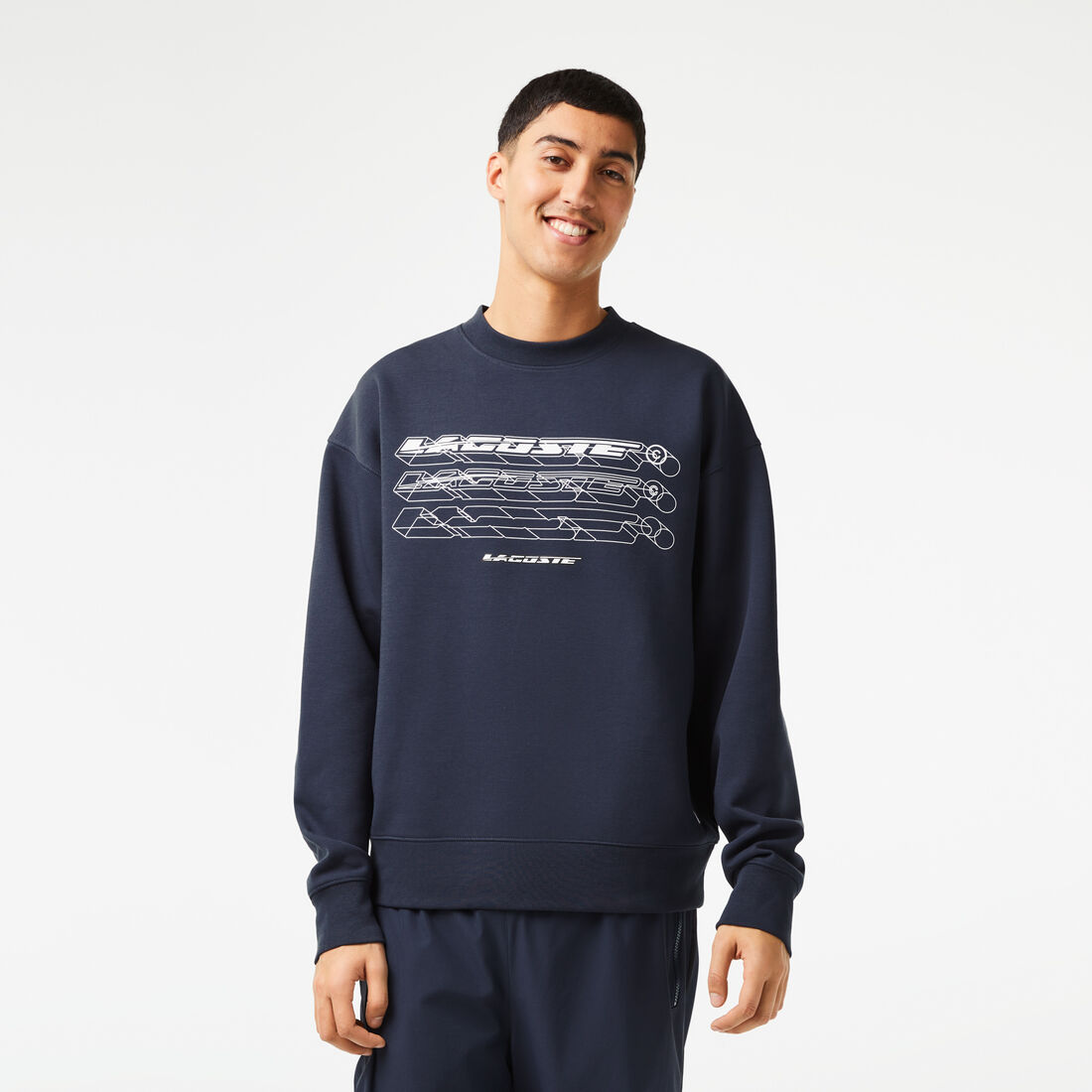 Lacoste Loose Fit Branded Men's Sweatshirts Blue | 965-VJUGEM