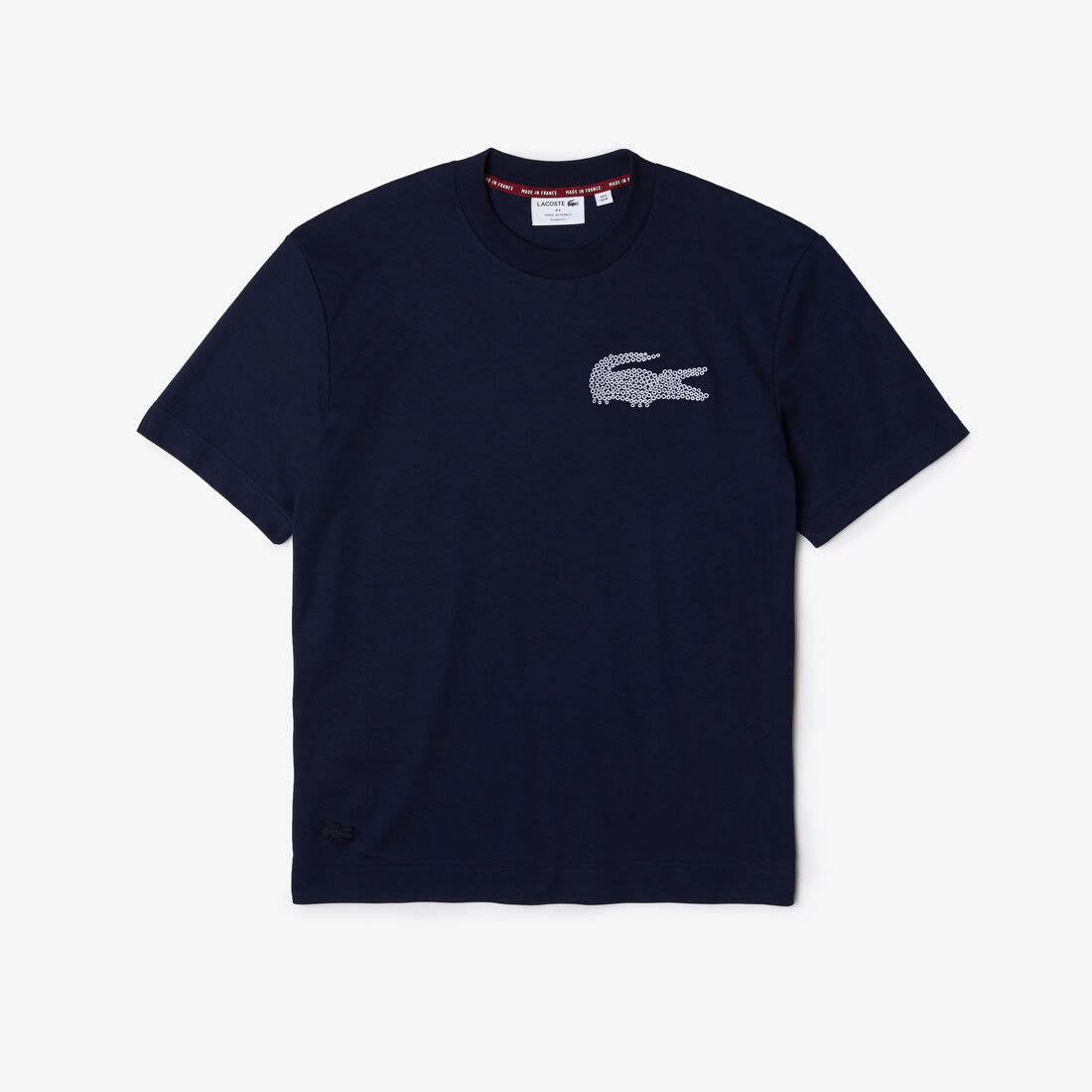 Lacoste Made In France Embroidered Organic Cotton Men's T Shirts Blue | 097-XNYAWS