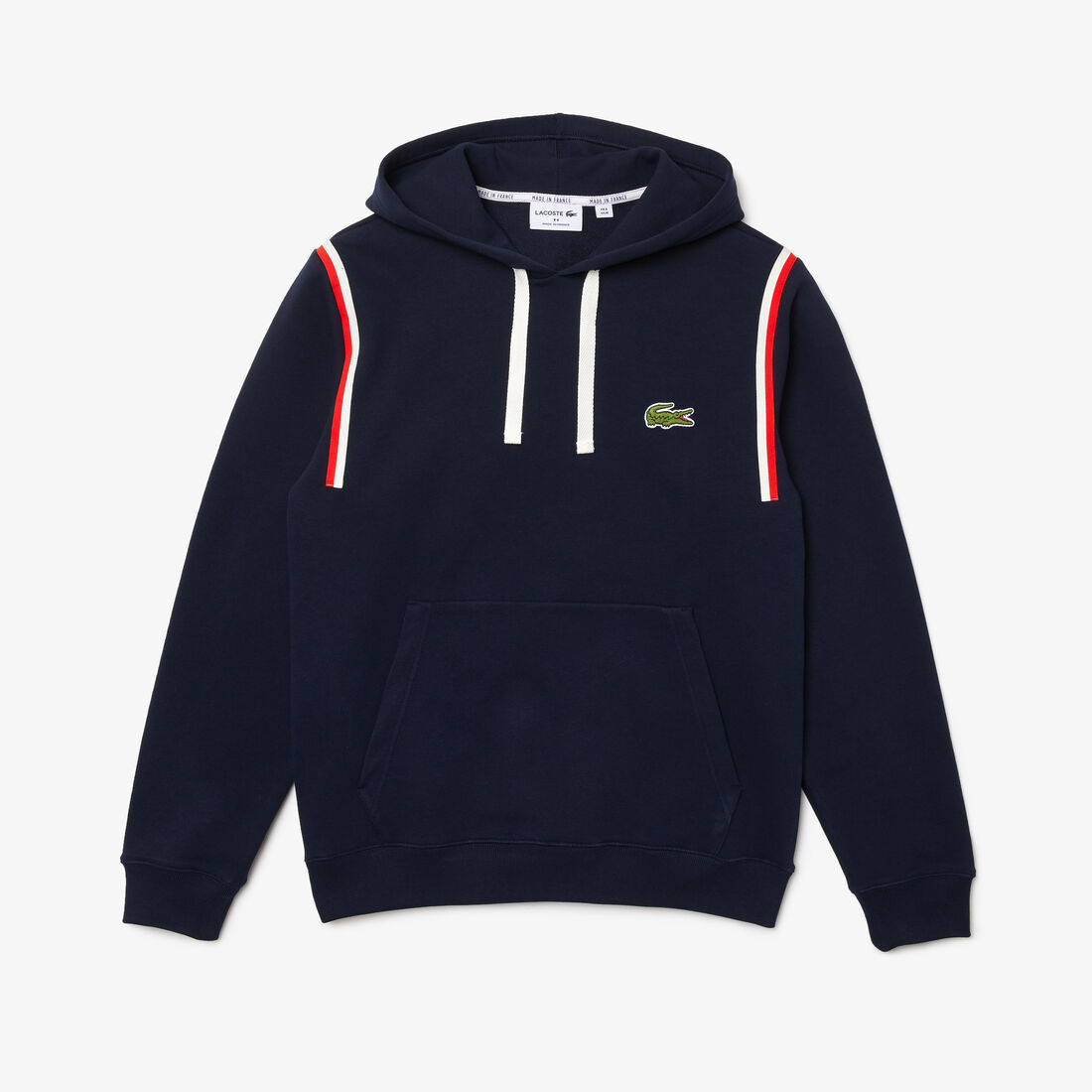 Lacoste Made In France Hooded Organic Cotton Fleece Men's Sweatshirts Navy | 710-QNBRHJ