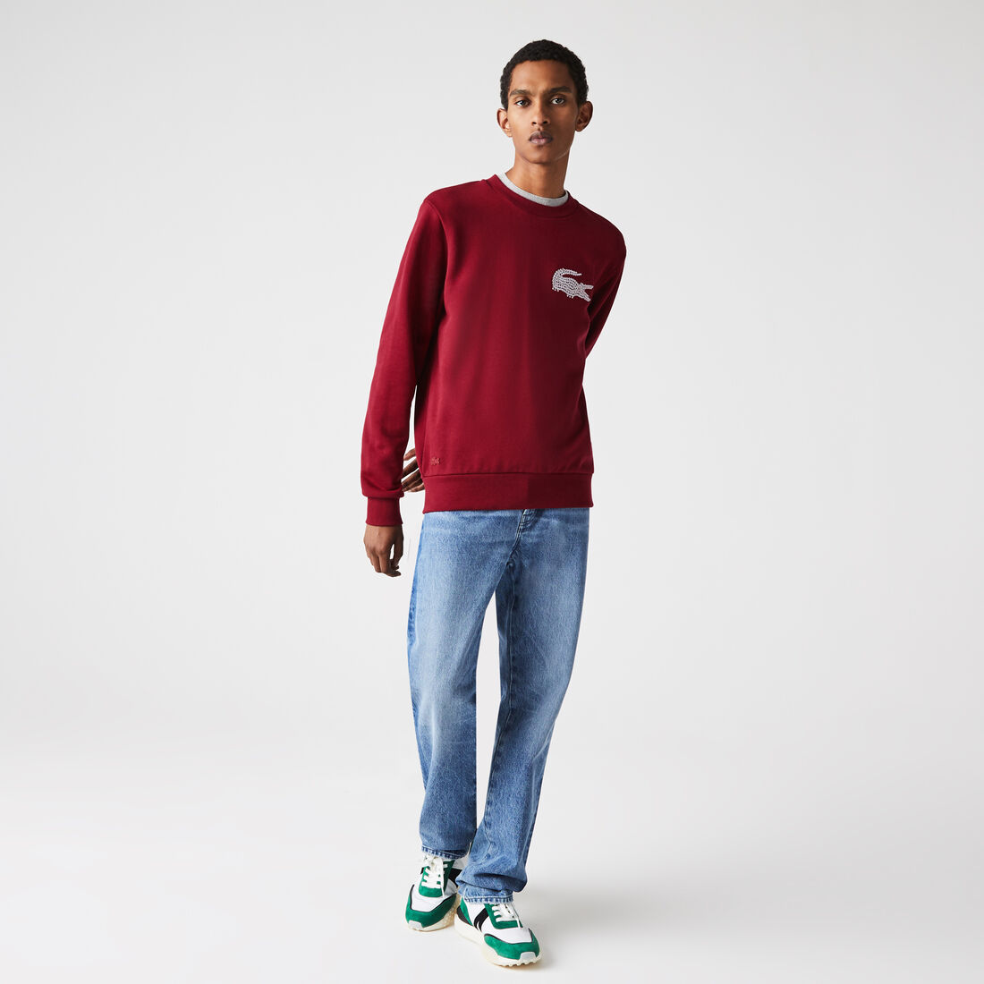 Lacoste Made In France Organic Cotton Fleece Men's Sweatshirts Red | 521-HOEZLG