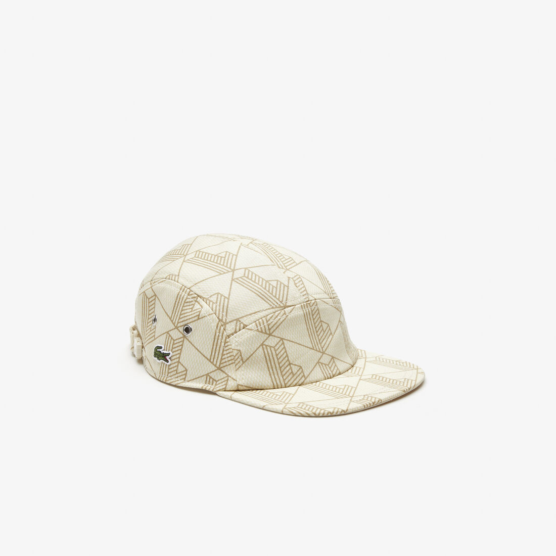 Lacoste Monogram Print Cotton Twill Men's Hats White / Beige | 376-LEJDVG