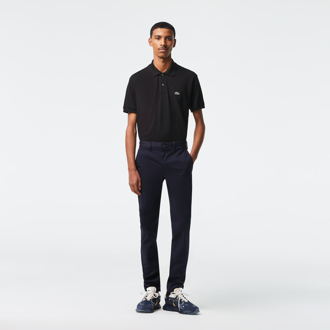 Lacoste New Classic Slim Fit Stretch Cotton Men's Pants Navy Blue | 208-INKZBS