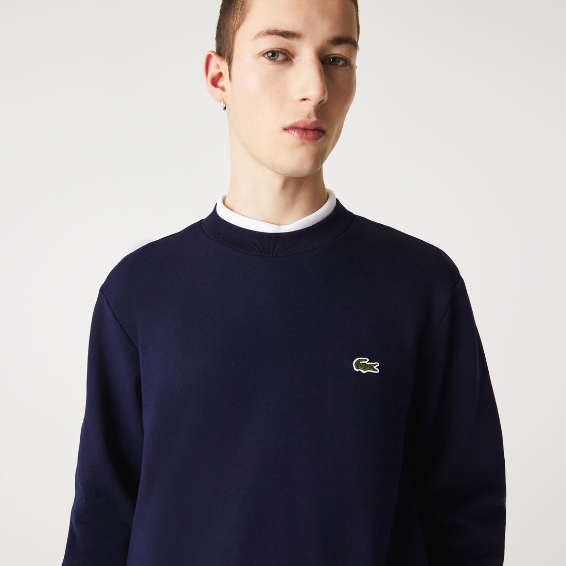 Lacoste Organic Brushed Cotton Men's Sweatshirts Navy Blue | 179-QXVJPI