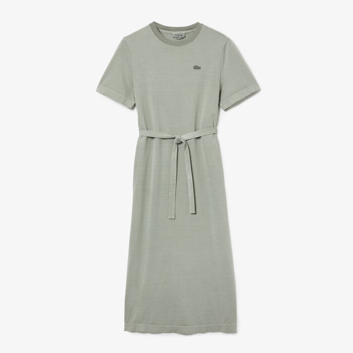 Lacoste Organic Cotton Long Women's Dress Light Green | 043-JFUSDP