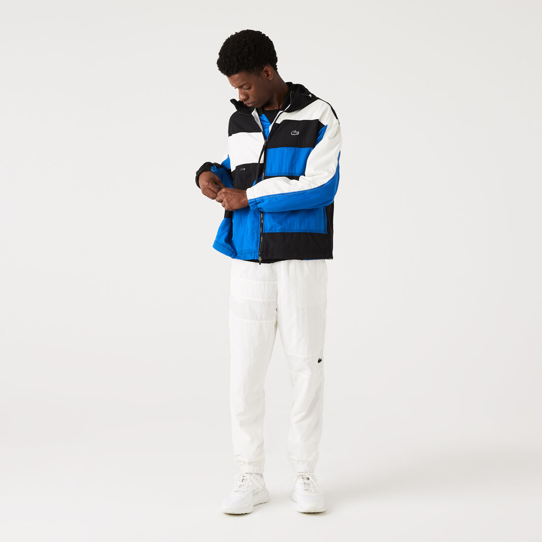 Lacoste Patchwork Effect Men's Jackets Black / Blue / White | 659-AMHGCD