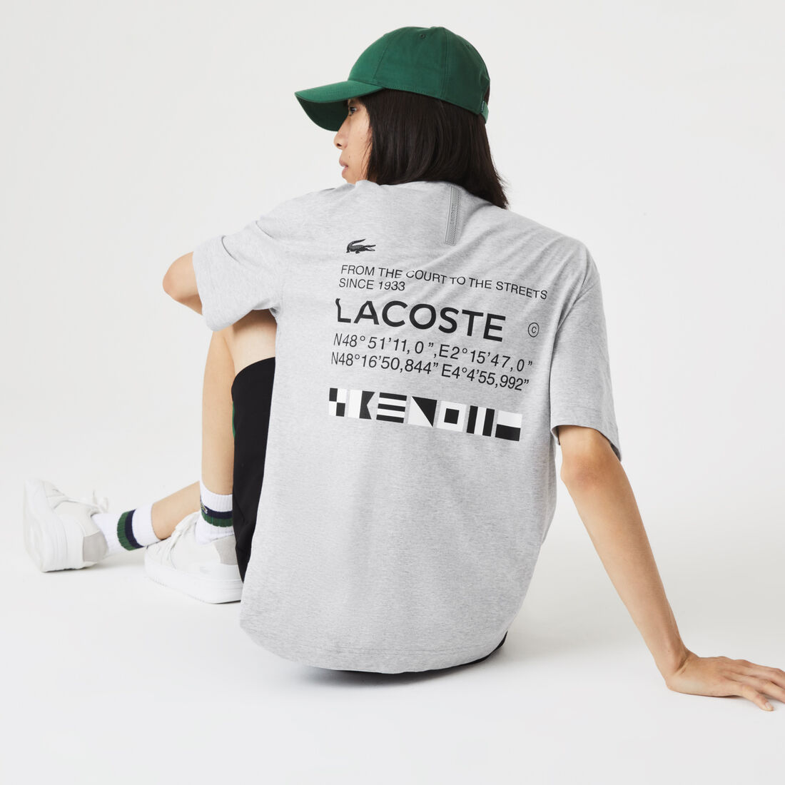 Lacoste Print Loose Fit Men's T Shirts Grey | 806-ISOETA