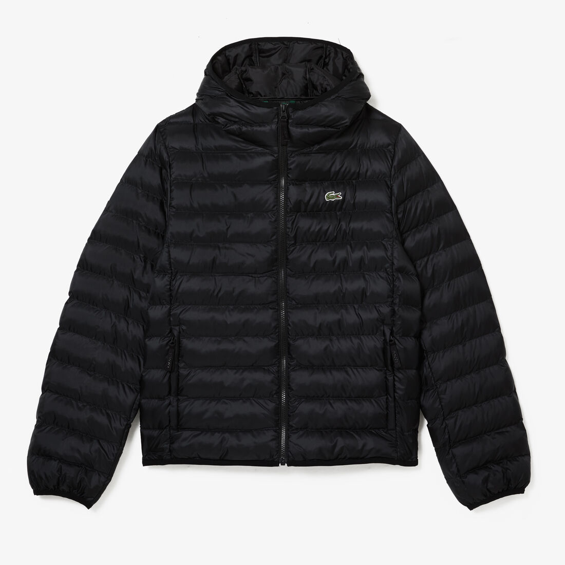 Lacoste Quilted Hooded Short Men's Jackets Black | 962-TJISWO