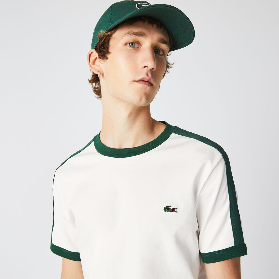 Lacoste Regular Fit Contrast Collar Men's T Shirts White | 346-OMGRJN