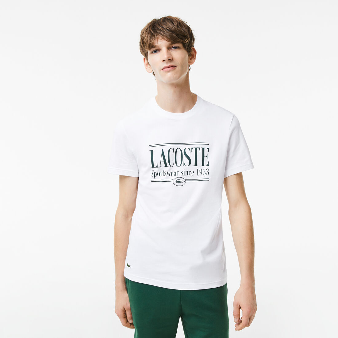 Lacoste Regular Fit Jersey Men's T Shirts White | 934-BRYWKA