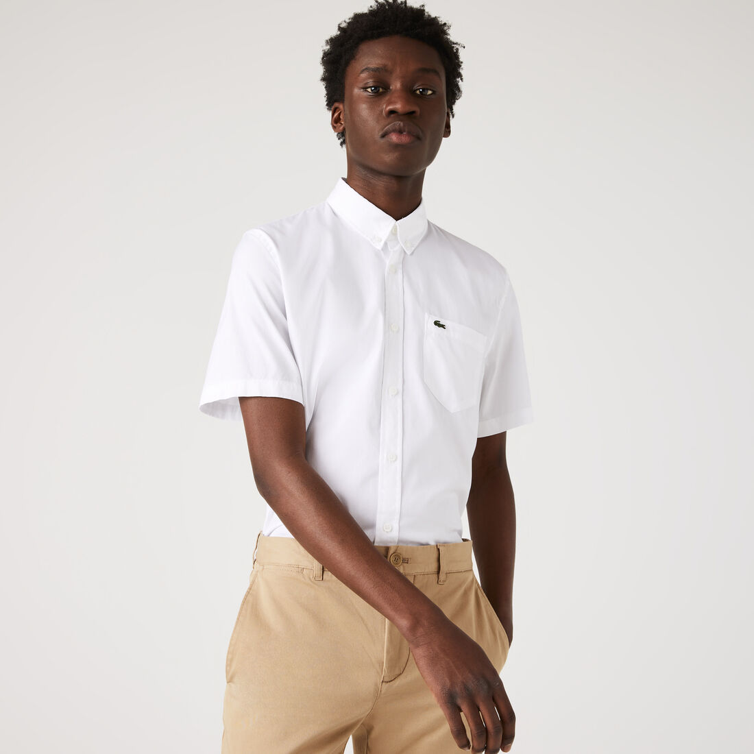 Lacoste Regular Fit Oxford Cotton Men's Shirts White | 371-FPLMQZ
