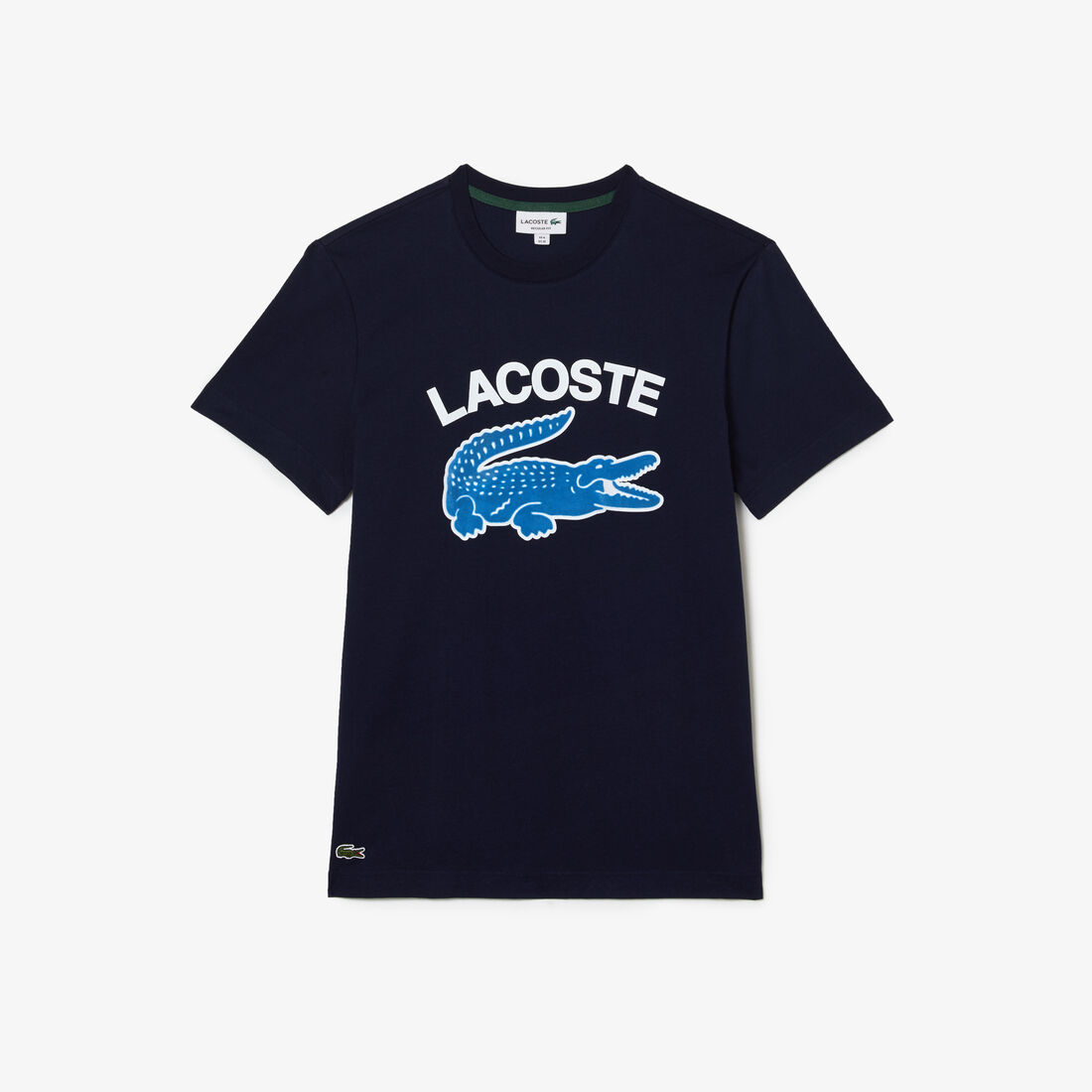 Lacoste Regular Fit Xl Crocodile Print Men's T Shirts Navy Blue | 679-YCEHQN