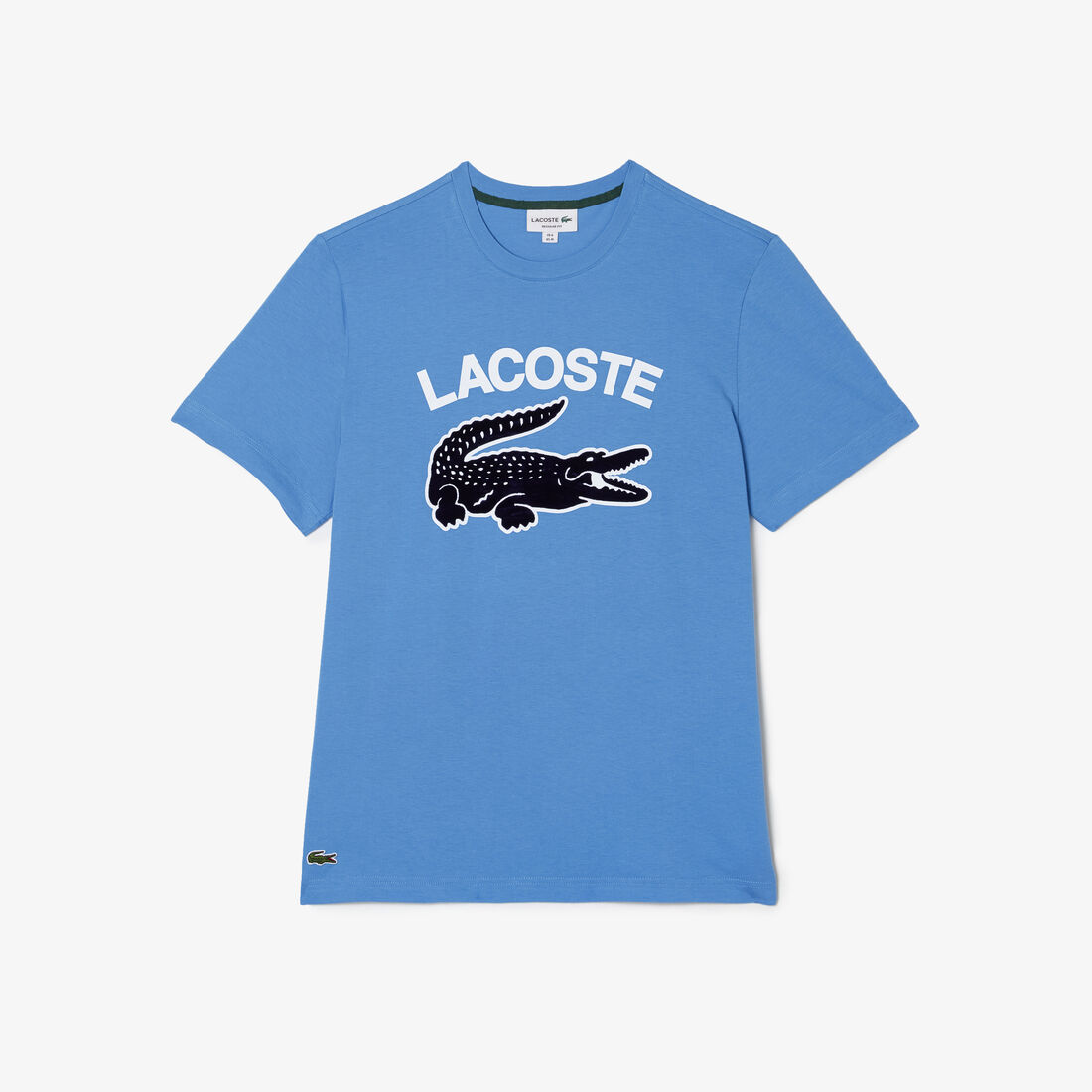 Lacoste Regular Fit Xl Crocodile Print Men's T Shirts Blue | 723-OWGXCP