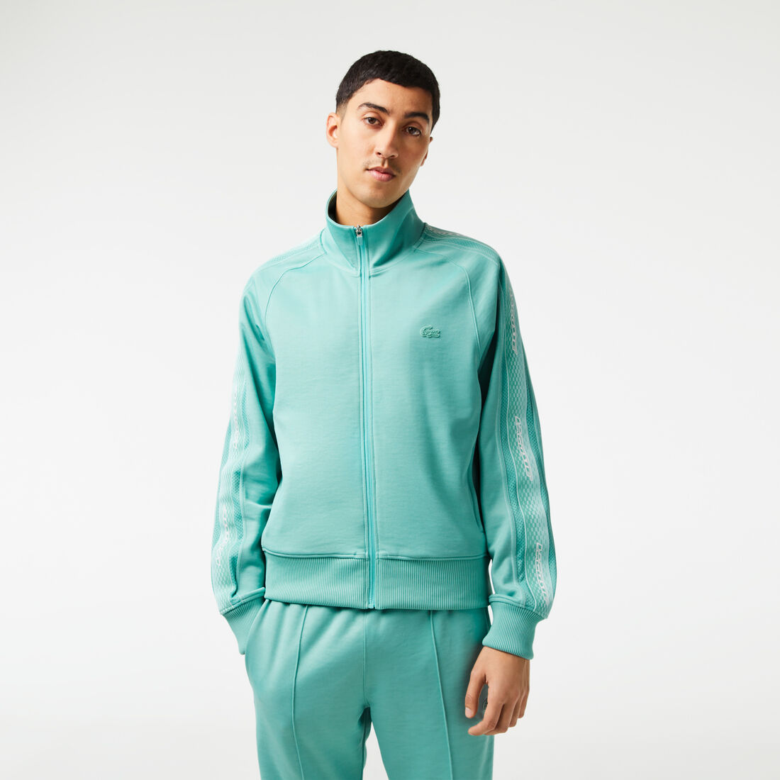 Lacoste Regular Fit Zipped Piqué Men's Sweatshirts Green | 105-ABNFHK