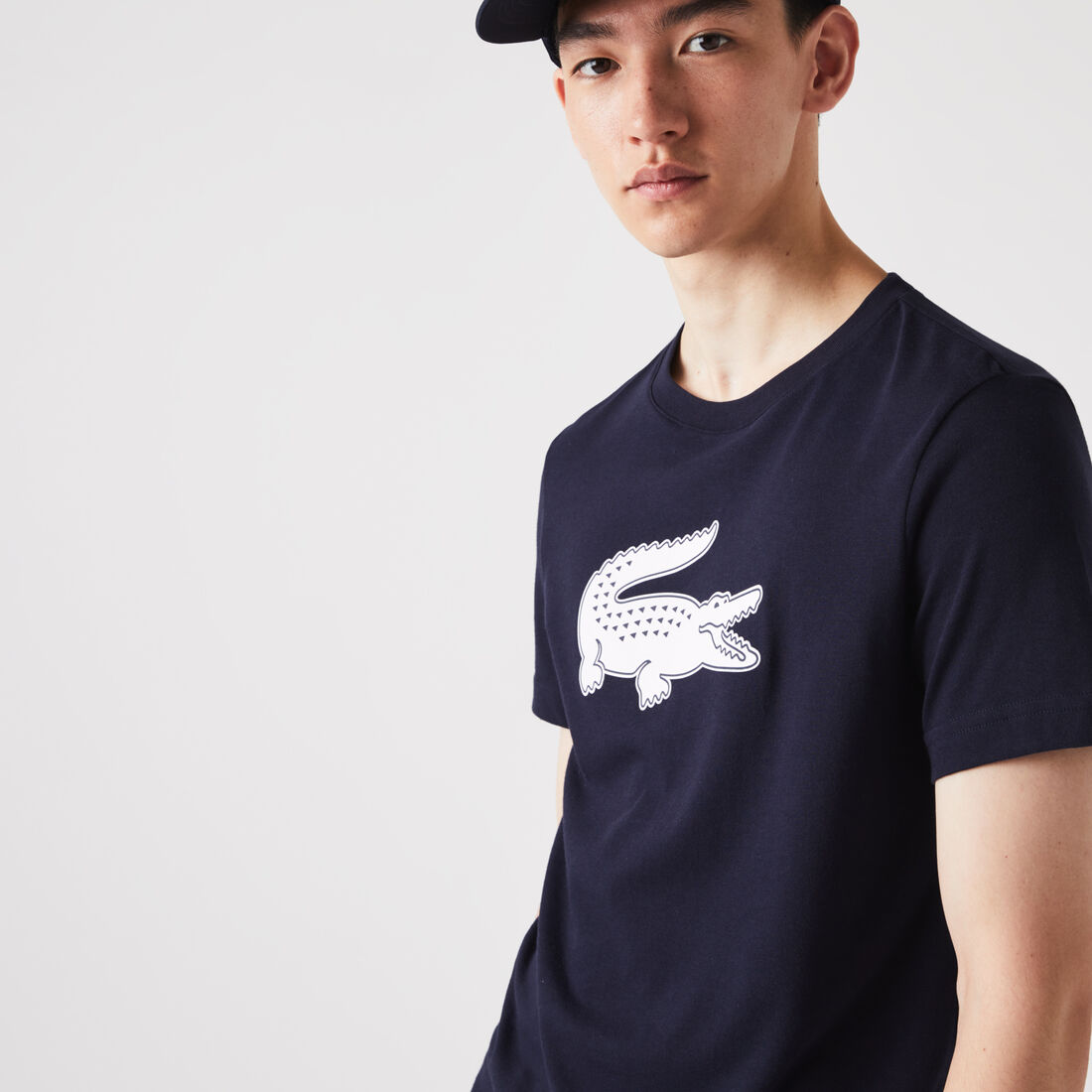 Lacoste Sport 3d Print Crocodile Breathable Jersey Men's T Shirts Navy Blue / White | 235-XINSOD