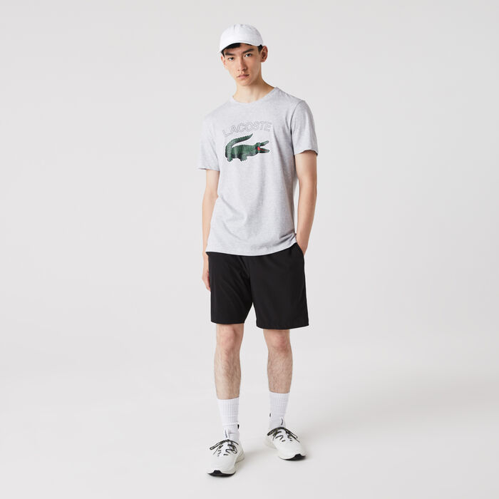 Lacoste Sport Crocodile Print Jersey Men's T Shirts Grey | 301-BYXSRD