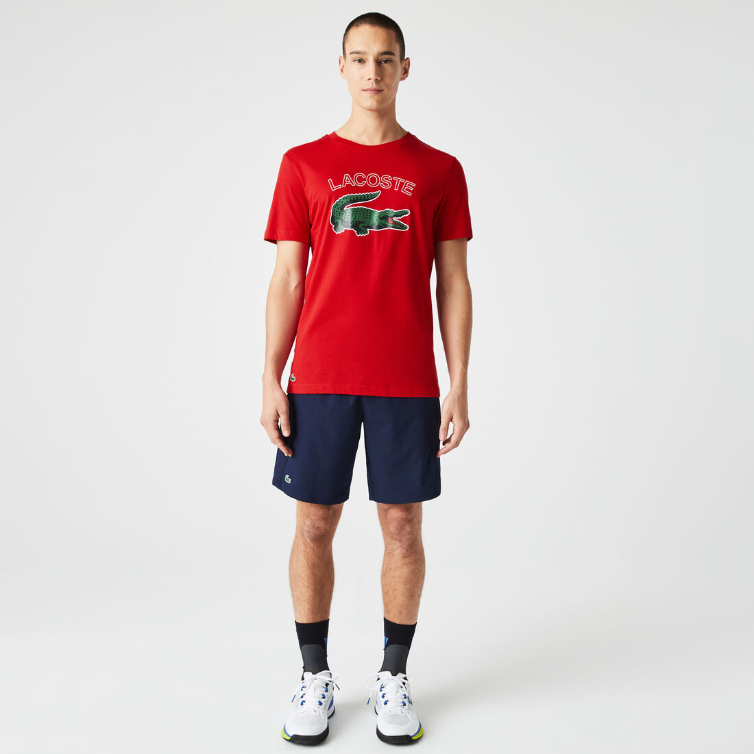 Lacoste Sport Crocodile Print Jersey Men's T Shirts Red | 928-CGKBLP