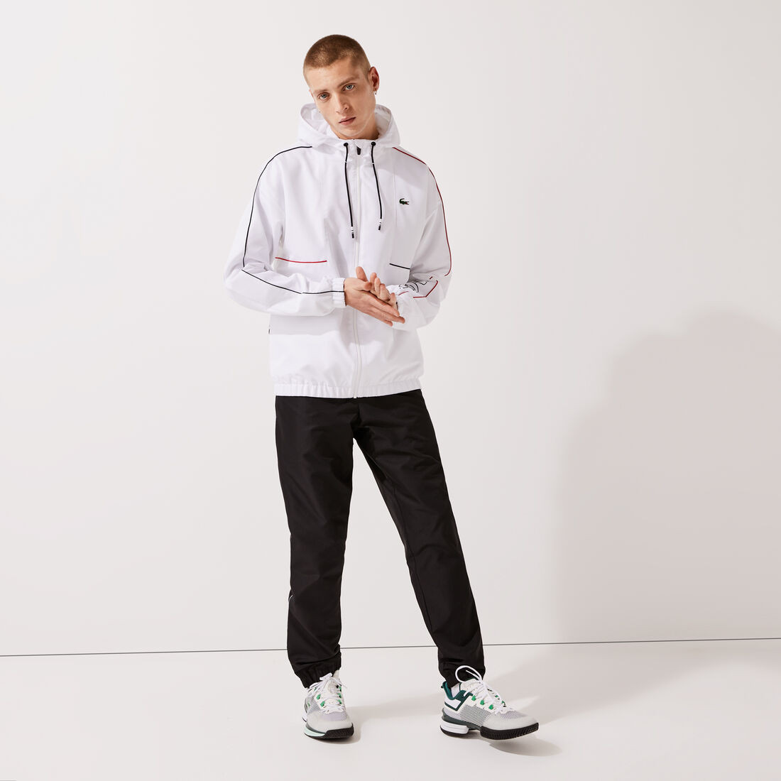 Lacoste Sport Crocodile Print Men's Tracksuits White | 930-WTQCJO