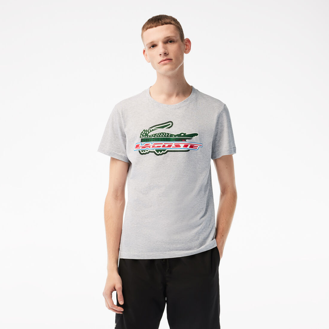 Lacoste Sport Regular Fit Organic Cotton Men's T Shirts Grey | 630-DISNOF