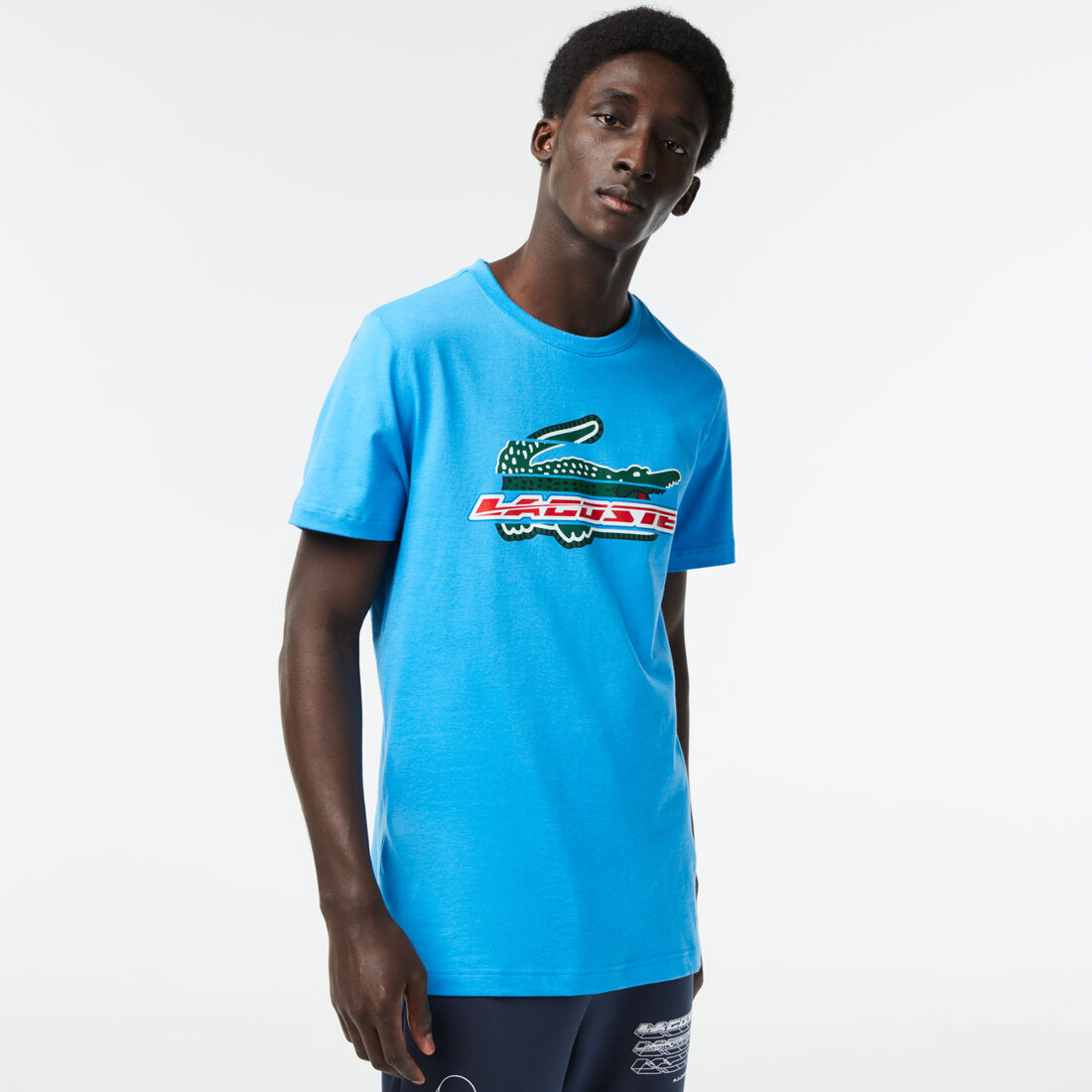 Lacoste Sport Regular Fit Organic Cotton Men's T Shirts Blue | 632-CQOERM