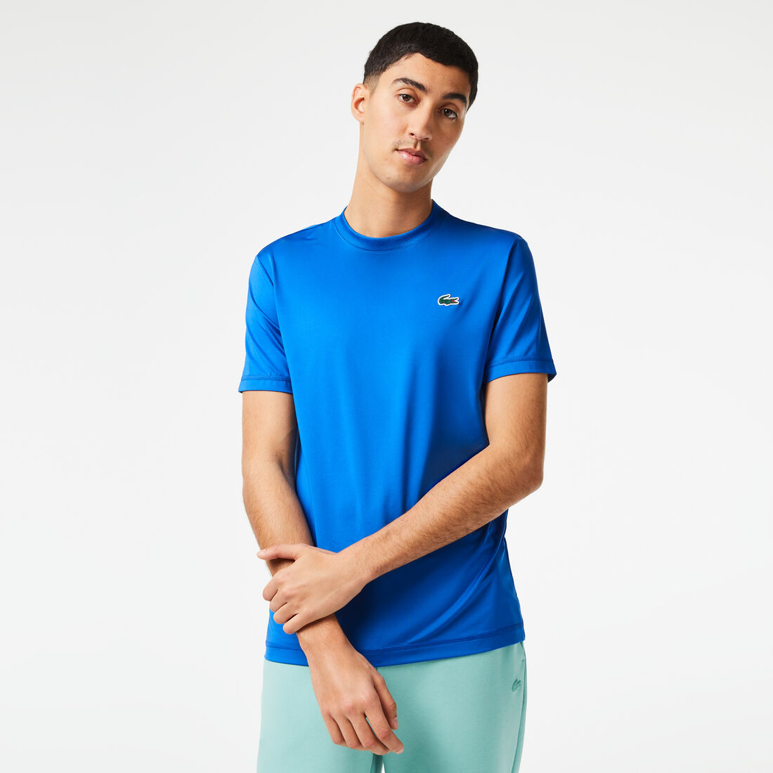 Lacoste Sport Slim Fit Stretch Jersey Men's T Shirts Blue | 216-ZXTDJF