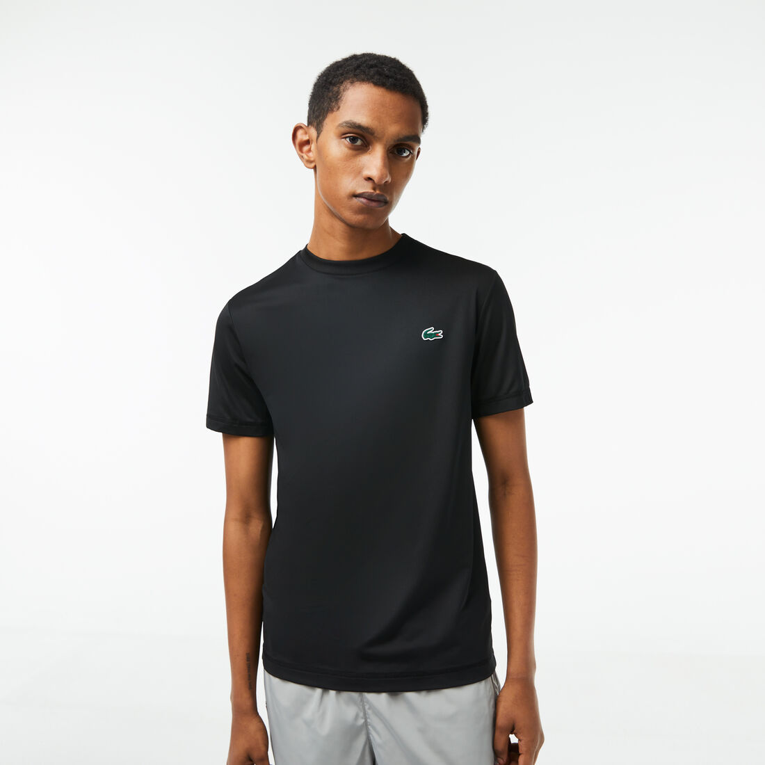 Lacoste Sport Slim Fit Stretch Jersey Men's T Shirts Black | 516-AOKNCJ