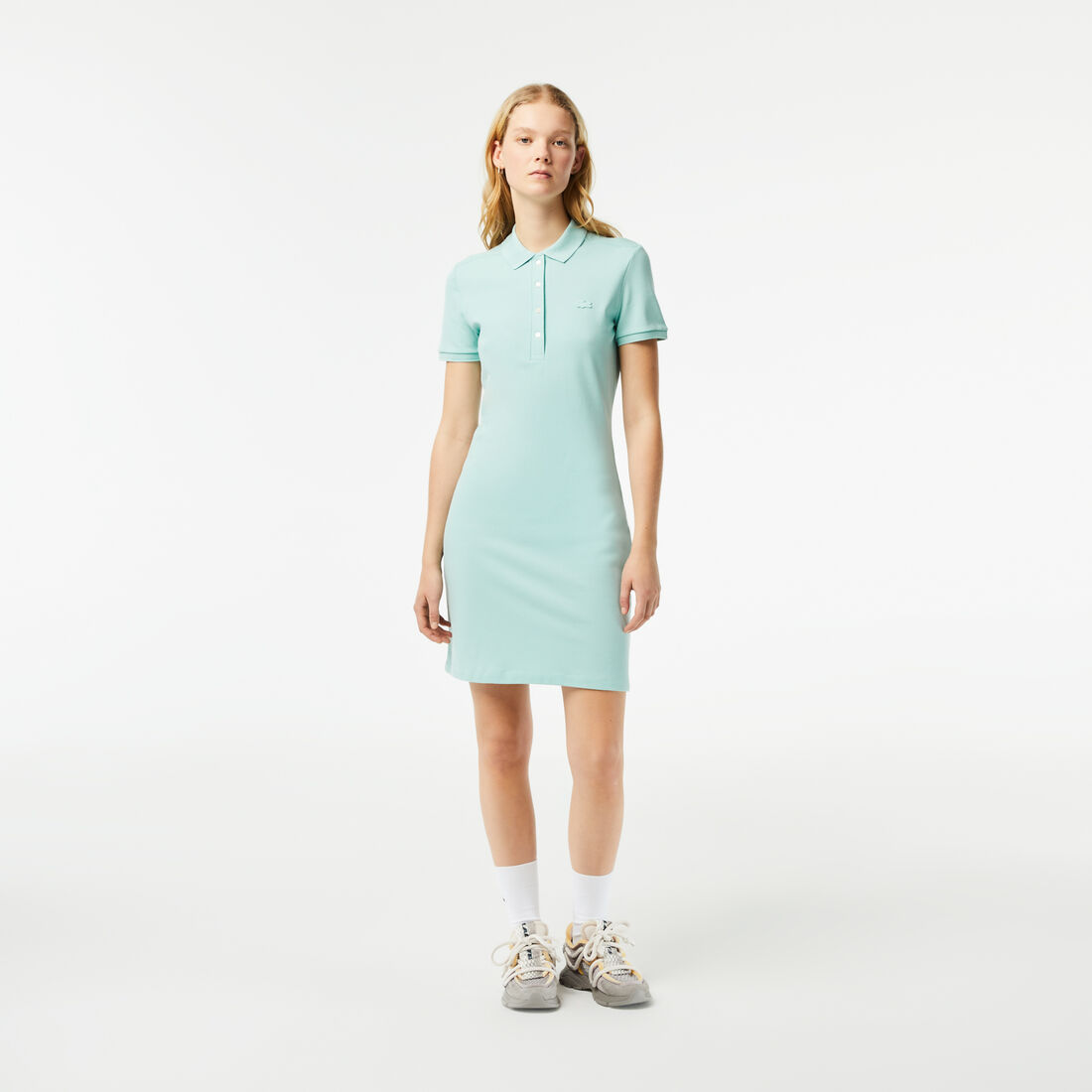 Lacoste Stretch Cotton Piqué Women's Dress Light Green | 091-RKHMSN