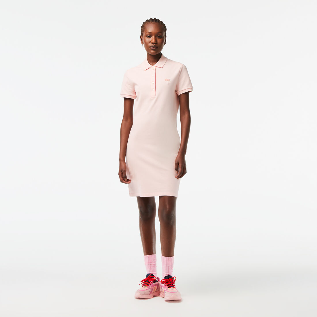 Lacoste Stretch Cotton Piqué Women's Dress Light Pink | 620-GTSAKX