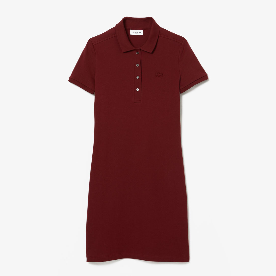 Lacoste Stretch Cotton Piqué Women's Dress Burgundy | 698-YLZPBD