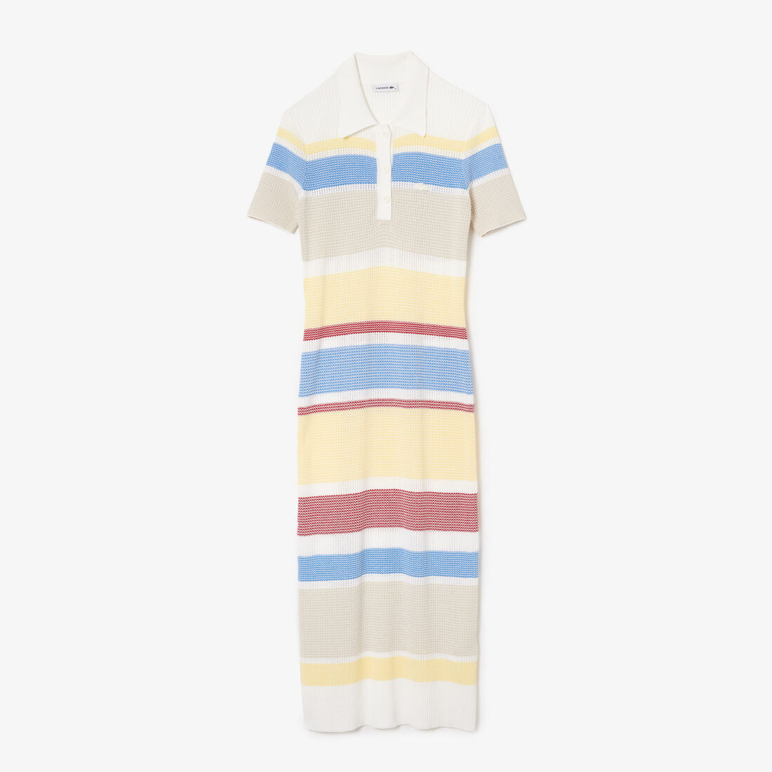 Lacoste Striped Cotton Knit Blend Mid-length Women's Dress Multicolor | 967-PMUXTO