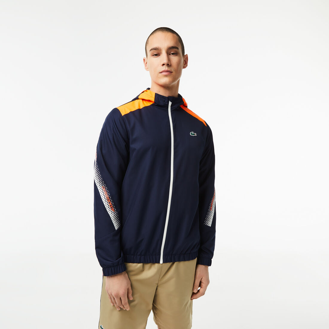 Lacoste Tennis Recycled Polyester Hooded Men's Jackets Navy | 507-DSPRBL