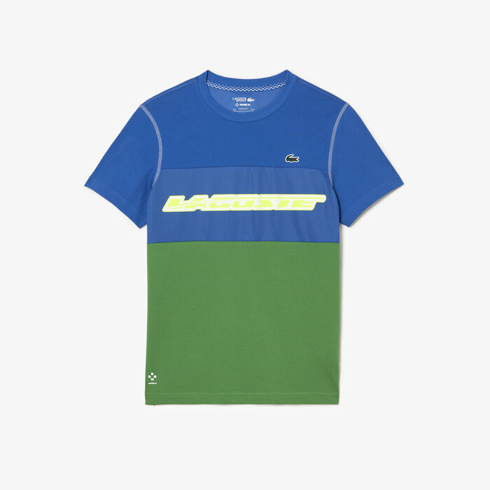 Lacoste Tennis X Daniil Medvedev Jersey Men's T Shirts Blue / Green | 501-SWBDHI