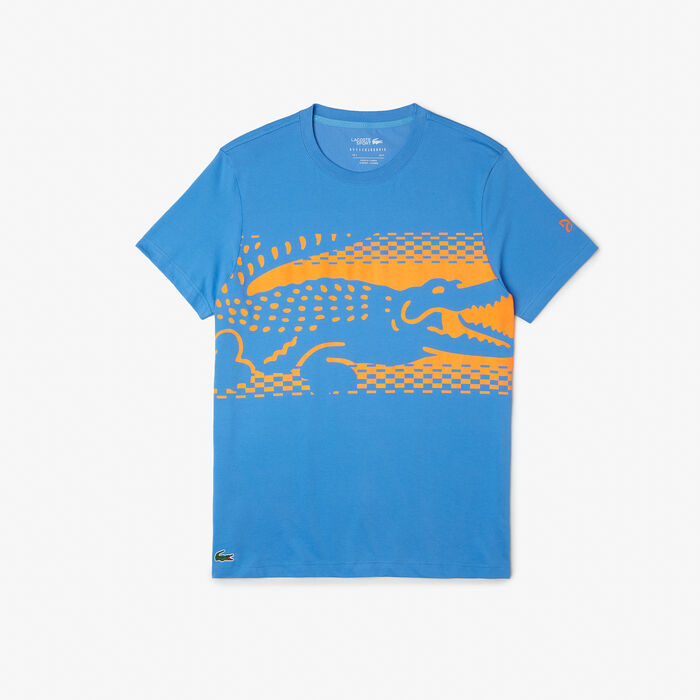 Lacoste Tennis X Novak Djokovic Men's T Shirts Blue | 378-ZPUCFD